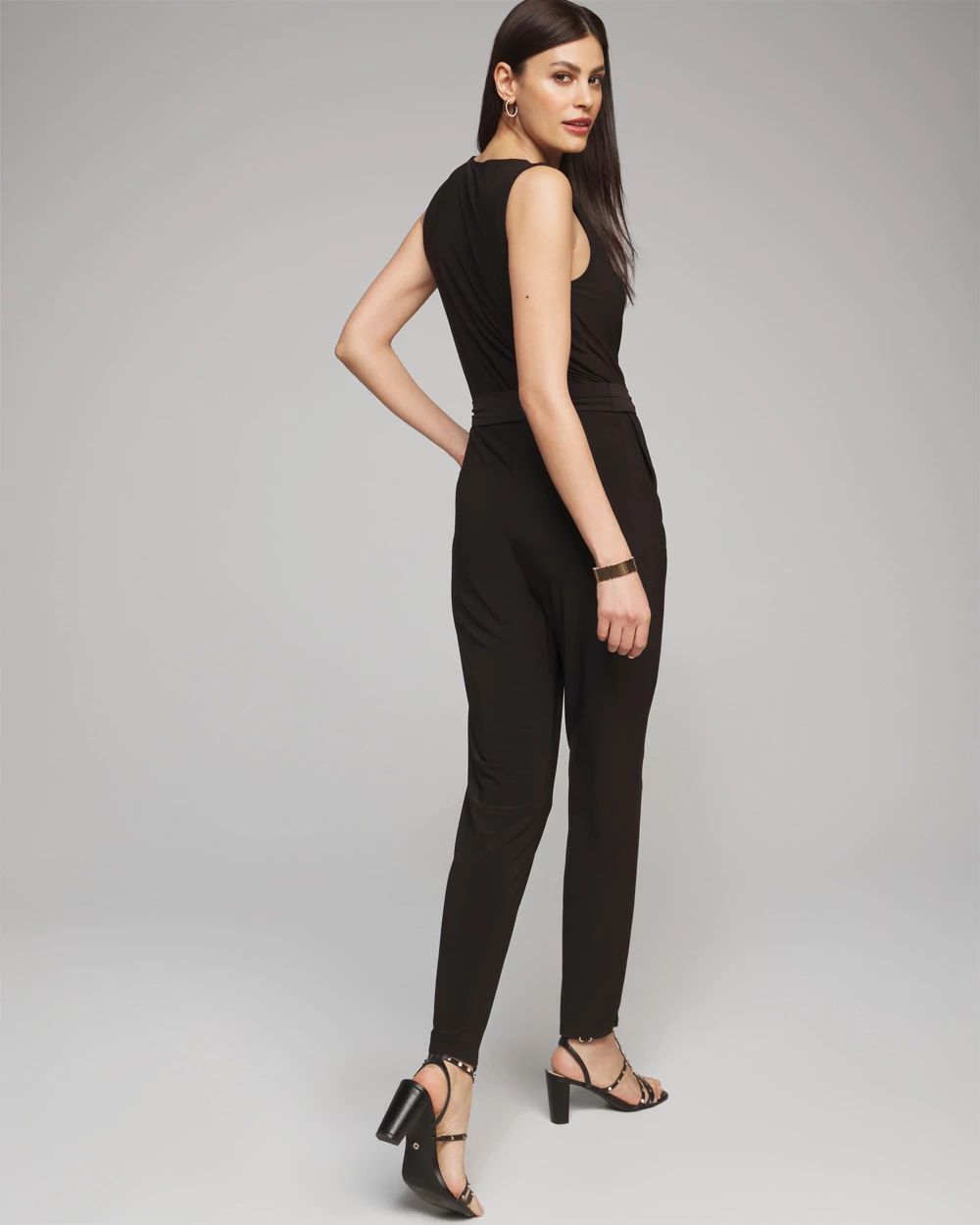 Black tapered jumpsuit shop